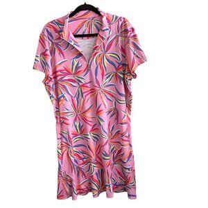 Tail Golf Dress Short Sleeve Zipped Pockets Ruffled Hem XL